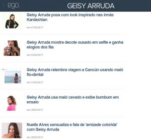 Geisy Arruda site Ego